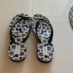 Kate Spade Black and White Floral Sandals